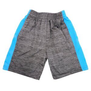 Boy's Crunch Time Athletic Shorts Heathered Grey Blue Pull On 8/10 Sports
